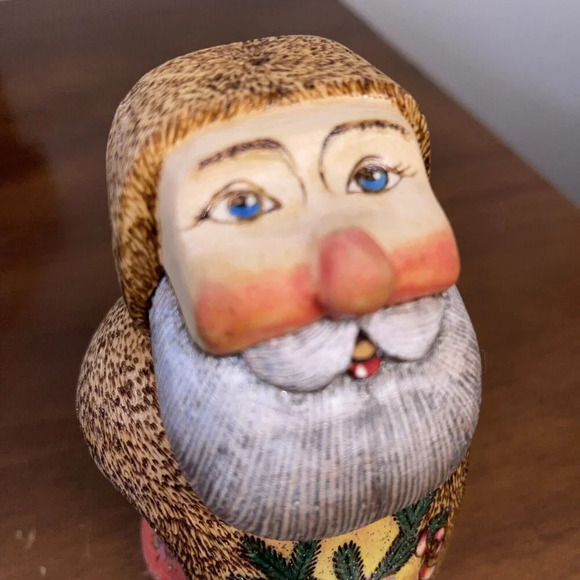 G DeBrekht Santa Christmas Hand Carved Hand Painted Russian Folk Art Signed 1999 - Picture 12 of 13